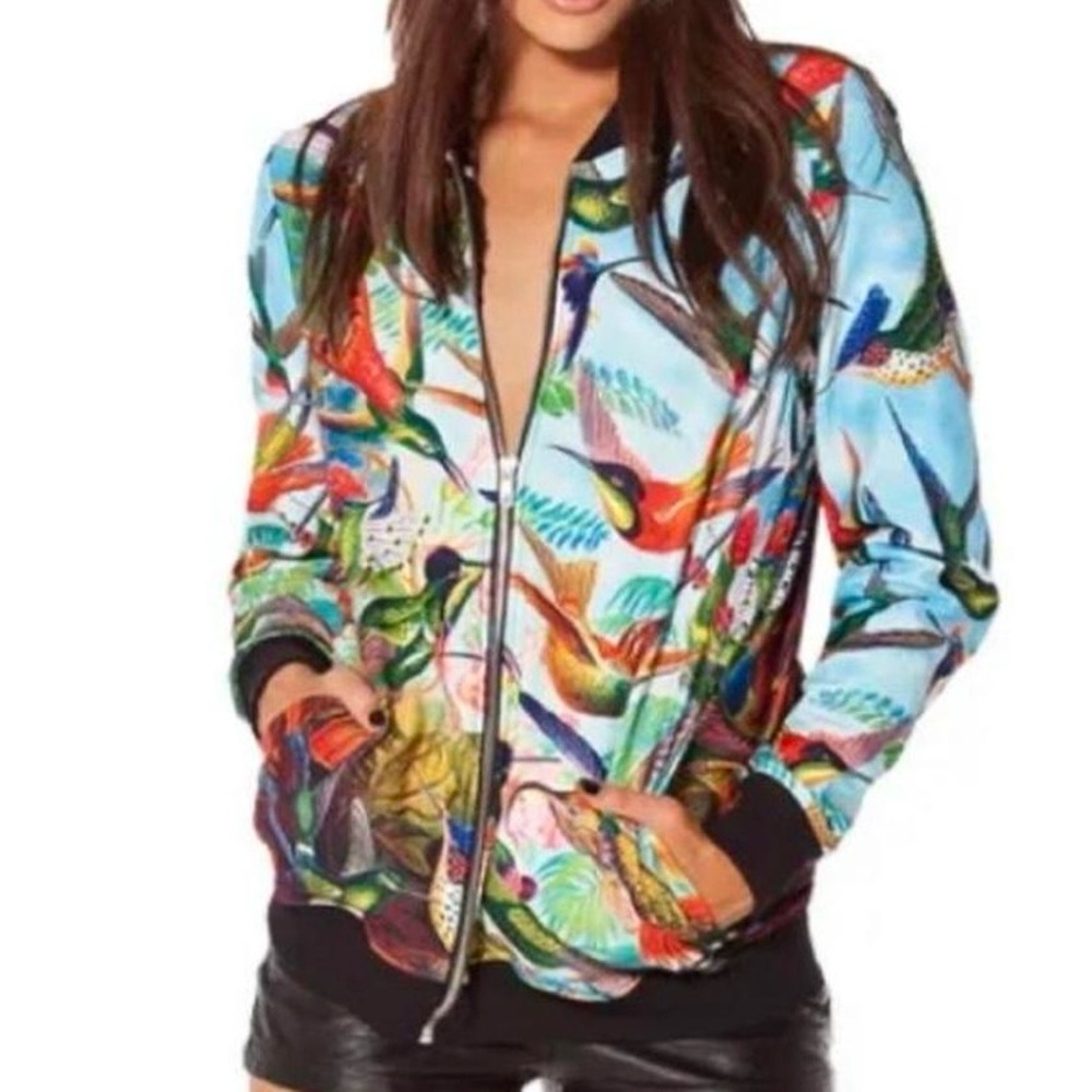 BlackMilk Rare Limited Edition "Birds in Paradise" Bomber Jacket Women's Size L